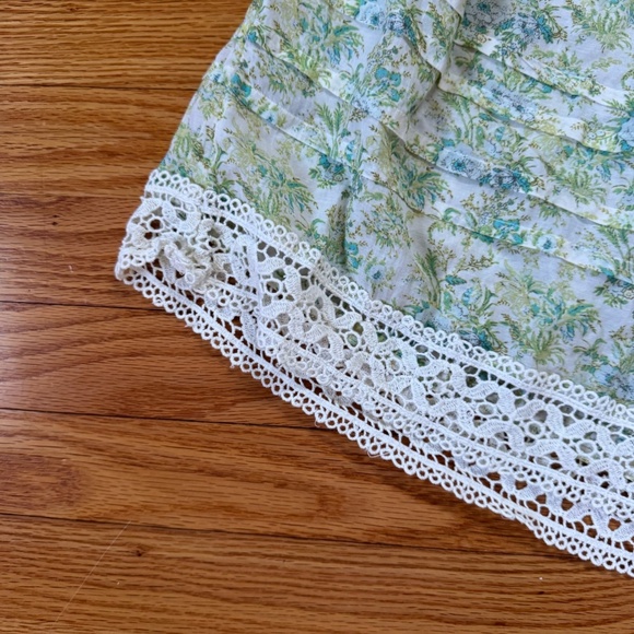 Free People Shea Floral Cotton Blend Babydoll Boho Sleeveless Dress - Undersea - Picture 3 of 9